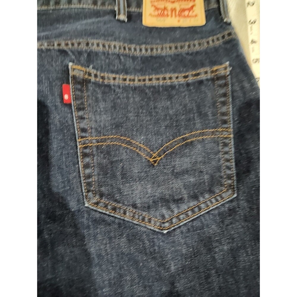 Levi’s 569 Jeans Men’s 38x32 Straight Leg Dark Wash Denim Zip Patch Pockets - Picture 3 of 11